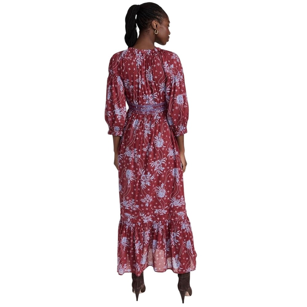 Free People Golden Hour Pullover Maxi Dress Women's M Pockets Peasant Boho Flowy - Picture 3 of 16